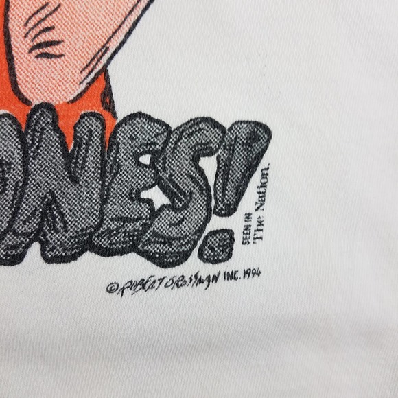 Vintage 1994 Klintstones Bill Clinton Flintstones Funny Parody Single Stitch Tee - Picture 3 of 7